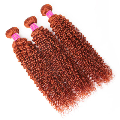 Ginger Orange Bundles Curly Wave Human Hair 3 Bundles