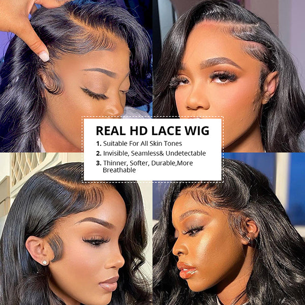 Invisible HD 13x4 Lace Frontal Wig 4x4 5x5 Pre Plucked Straight Lace Closure Human Hair Wigs