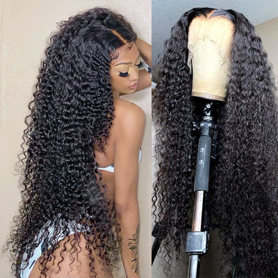 Skin Melt HD Lace Frontal Wig 28 30 Inch Kinky Curly Human Hair Wigs Pre Plucked With Baby Hair
