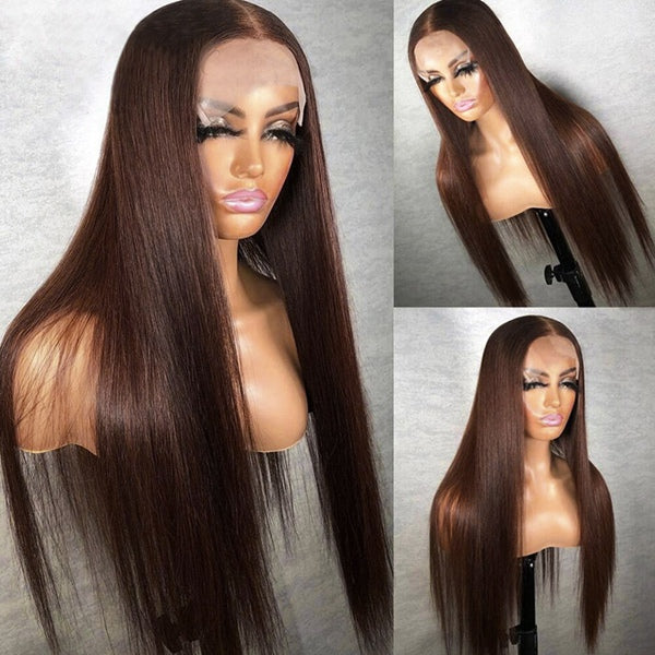#4 Chocolate Brown Body Wave Wig HD Lace Frontal Wig Colored Human Hair Wig
