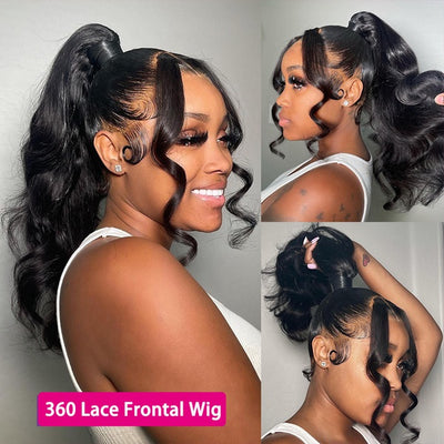 360 Lace Frontal Wig Body Wave Human Hair Wig For Women With Baby Hair Pre Plucked