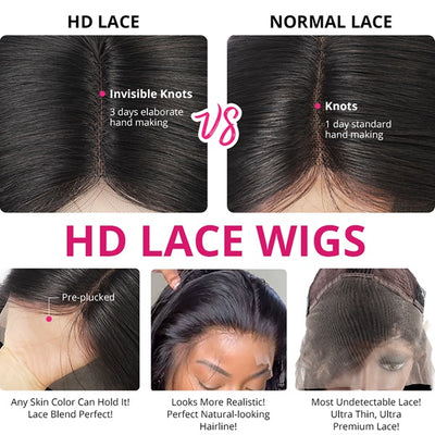 Pre Cut Wear Go Body Wave Human Hair Wig Glueless HD Lace Closure Wig 250 Density