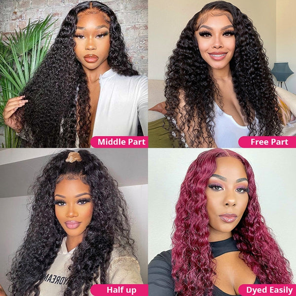 HD Curly Human Hair Wigs 13x4 Lace Front Wigs 5x5 Lace Closure Wig
