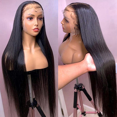 40 Inch Long Straight Human Hair Wigs 4x4 Lace Closure Wigs For Black Women