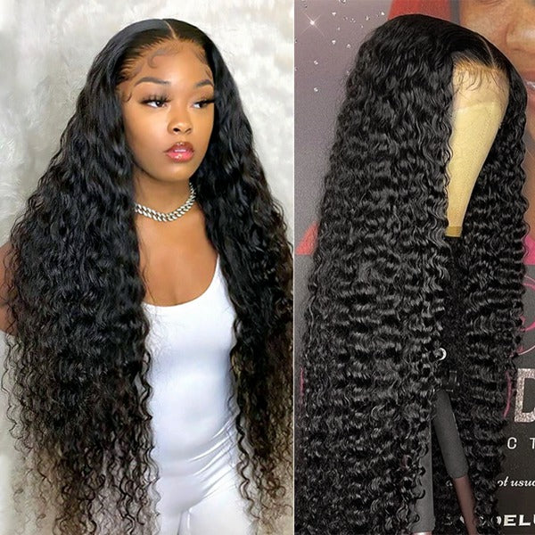 13x4 Real HD Lace Frontal Wig 4x4 5x5 Lace Closure Wig 30 Inch Deep Wave Human Hair Wigs For Women