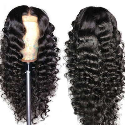 Loose Deep Wave Wig 4x4 Lace Closure Wig 250 Density Human Hair Wigs For Women
