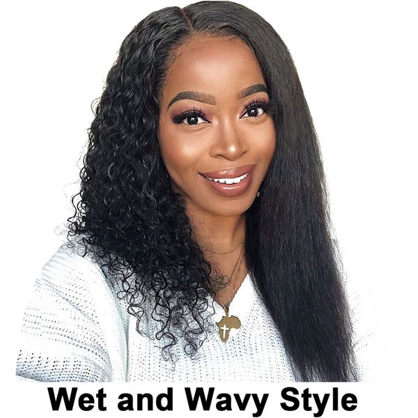 Straight Human Hair Wigs Wet And Wavy Pre Plucked Brazilian Remy Water Wave Wig For Women