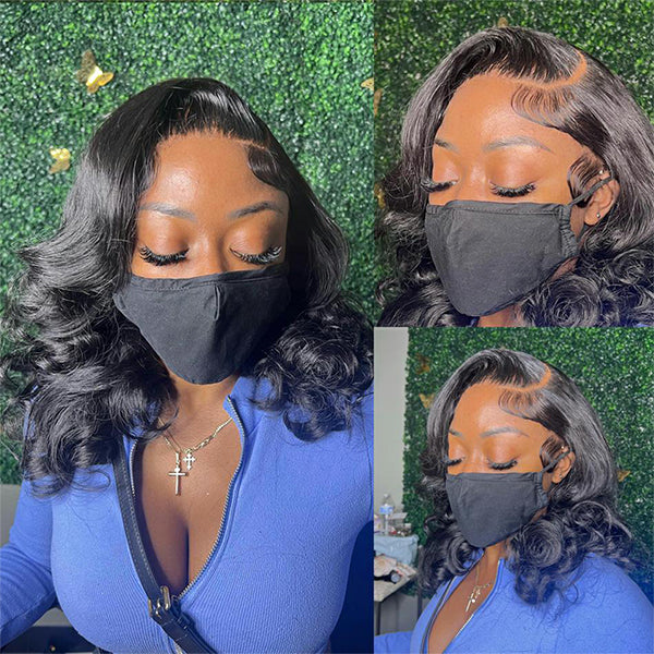 Body Wave Bob Wigs 13x4 Lace Front Wig Pre Plucked Hairline with Baby Hair