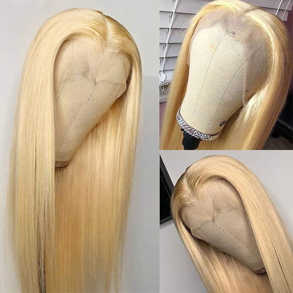 613 Blonde Lace Front Wig Honey Blonde Straight Human Hair Wigs For Women