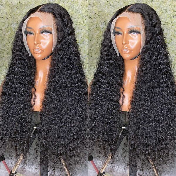 Deep Wave Wig Curly Human Hair Wig Hair 13*4 Lace Front Wig