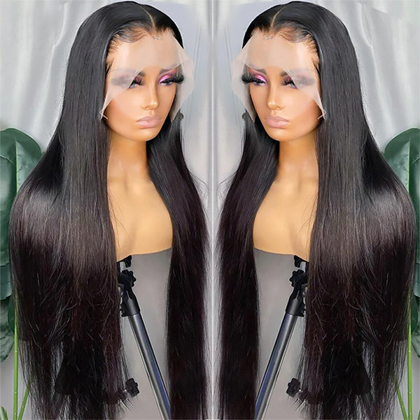 40 inch Long Straight Human Hair Wigs 13x4 HD Transparent Lace Frontal Wig