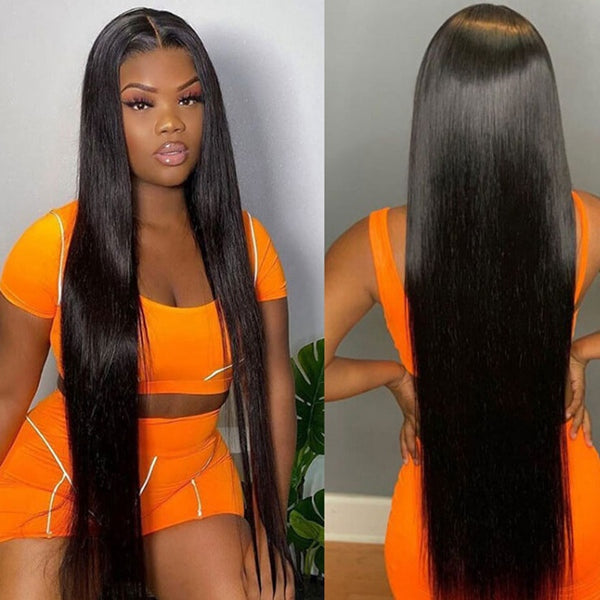 250 Density 40 Inch Long Straight Human Hair Wigs 13x6 HD Lace Frontal Wigs