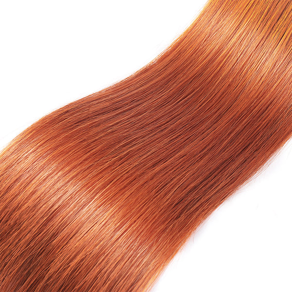 Ginger Orange Human Hair Weave Straight Virgin Hair 3 Bundles