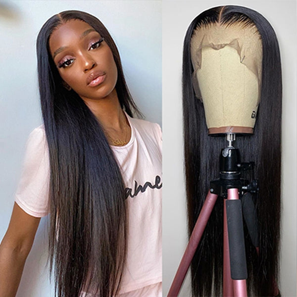 13x6 Lace Front Wigs Straight Hair Natural Color 250% Density Brazilian Hair