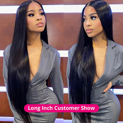 13x6 Lace Front Wigs Straight Hair Natural Color 250% Density Brazilian Hair