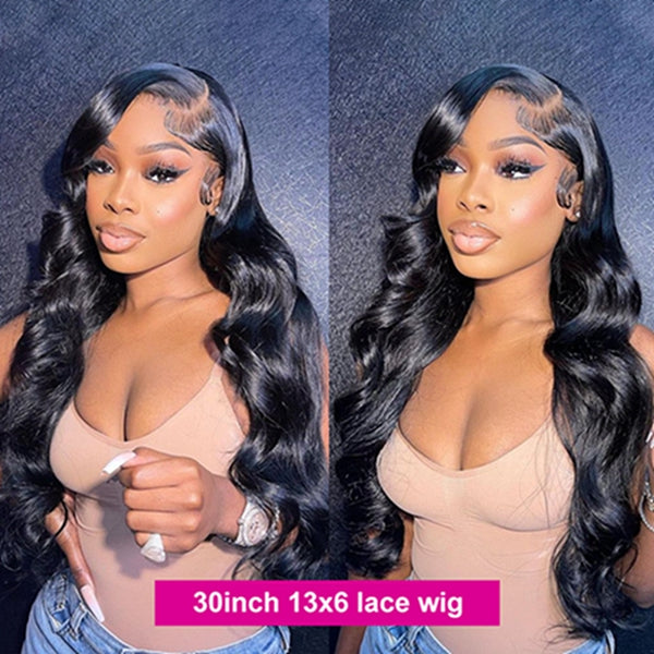 40 Inch Long Body Wave Human Hair Wigs 13x6 Hd Lace Front Wig 250 Density Wigs