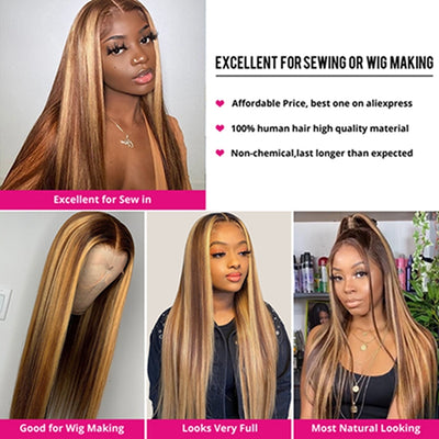 Highlight Bundles With Closure Free Part P4 27 Straight Bundles With Closure 5x5 Inch