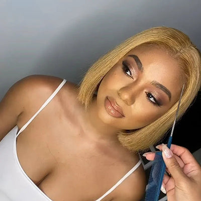 #27 Honey Blonde Colored 13x4 Lace Front Bob Wig