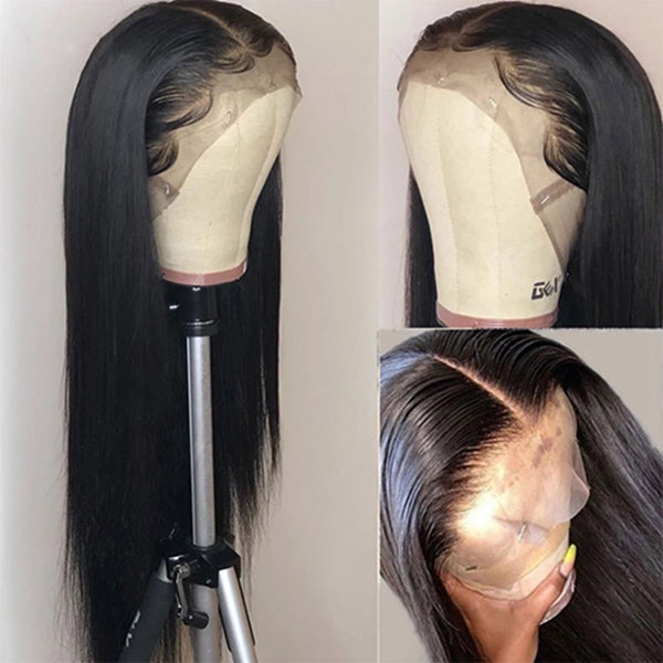 Long Straight Hair 250 Density 13x4/4x4 Lace Front Wig Preplucked Lace Frontal Human Hair Wigs for Women
