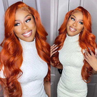 Ginger Body Wave Lace Front Wig 13x4 Colored Human Hair Wigs For Women
