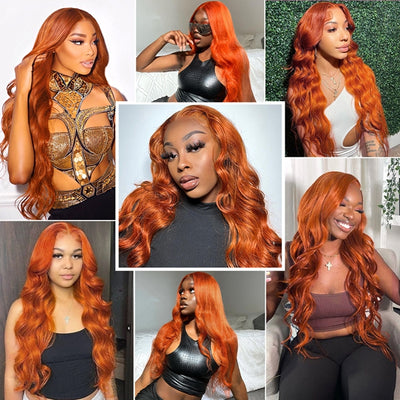 Ginger Body Wave Lace Front Wig 13x4 Colored Human Hair Wigs For Women