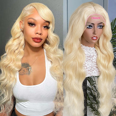 613 Blonde Lace Frontal Wig 13x4 Body Wave Human Hair Wigs 28 30 Inch