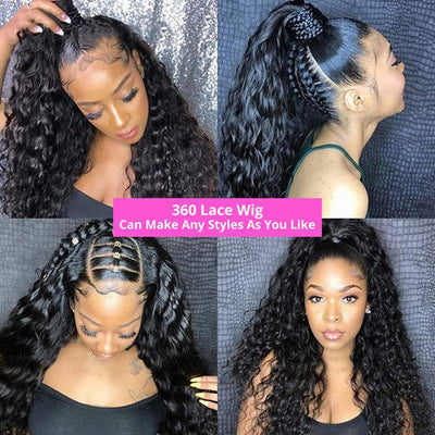 360 HD Lace Frontal Wig Curly Human Hair Wig 150 Density Lace Wigs For Women