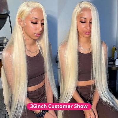 40 Inch 613 Blonde Long Straight Human Hair Wigs 13x4 Hd Lace Frontal Colored Wigs
