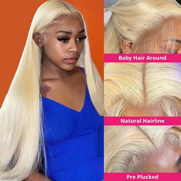 Blonde Lace Front Wigs 613 Straight Hair Lace Wig 13x4 Lace Frontal Wig 30 Inch