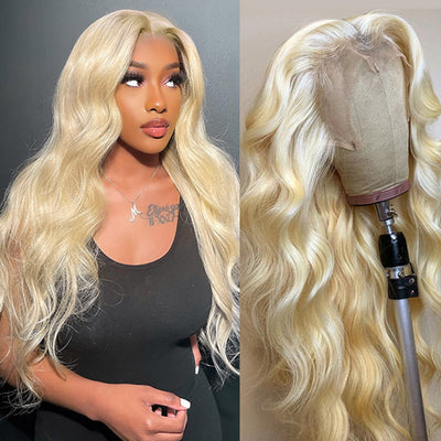 Long 30-40 inch 613 Blonde Body Wave Human Hair Wig 13x4 HD Lace Frontal Wigs