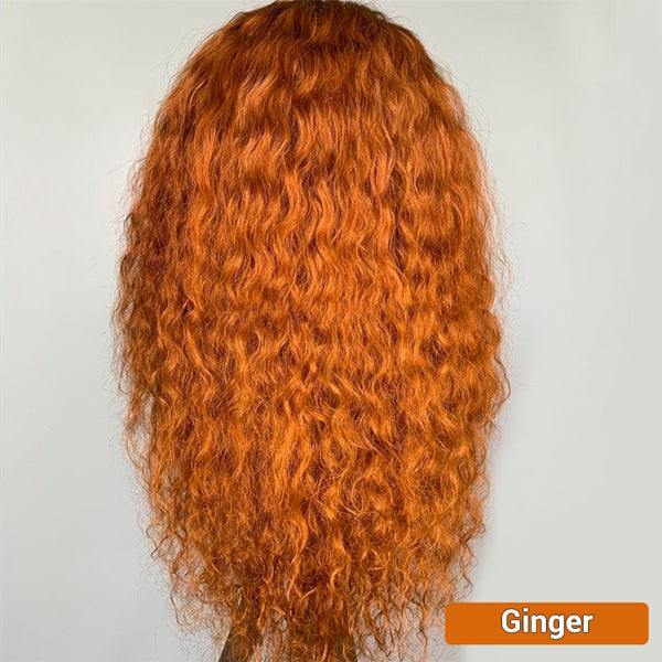 30 Inch Ginger Curly Human Hair Wigs 13x6 Colored Lace Front Wigs