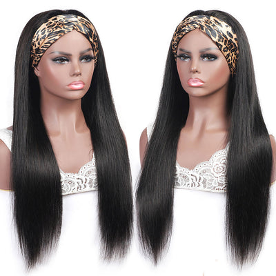 Headband Wig Human Hair Glueless Straight Wigs For Black Women Full Machine Made