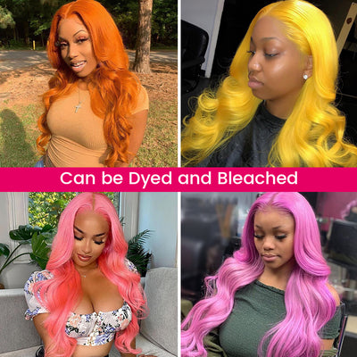 613 Bundles With Frontal Brazilian Body Wave Human Hair Blonde Bundles With 13x4 Lace Frontal