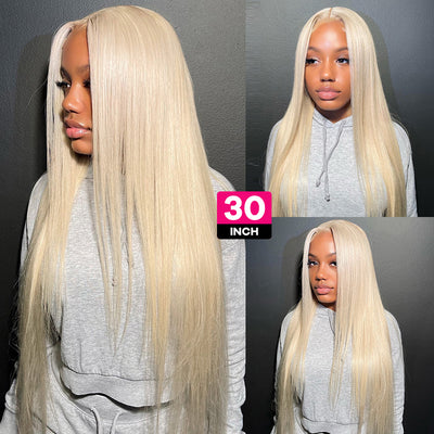 613 Blonde Straight Hair Weave Human Hair Bundles with Frontal