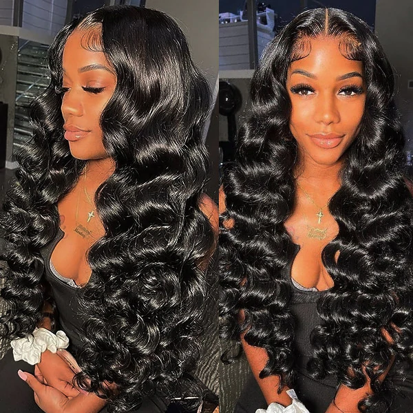 13x4 HD Lace Front Wig Loose Deep Wave Wig 5x5 Lace Closure Human Hair Wigs 180 Density