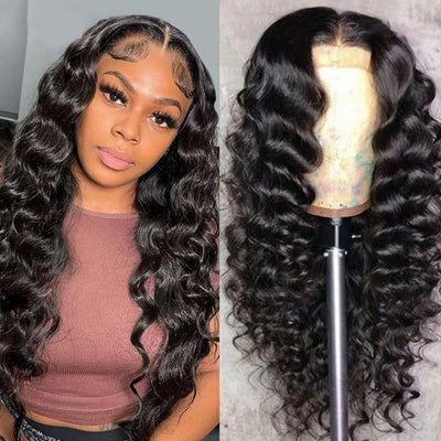 13x4 HD Lace Front Wig Loose Deep Wave Wig 5x5 Lace Closure Human Hair Wigs 180 Density