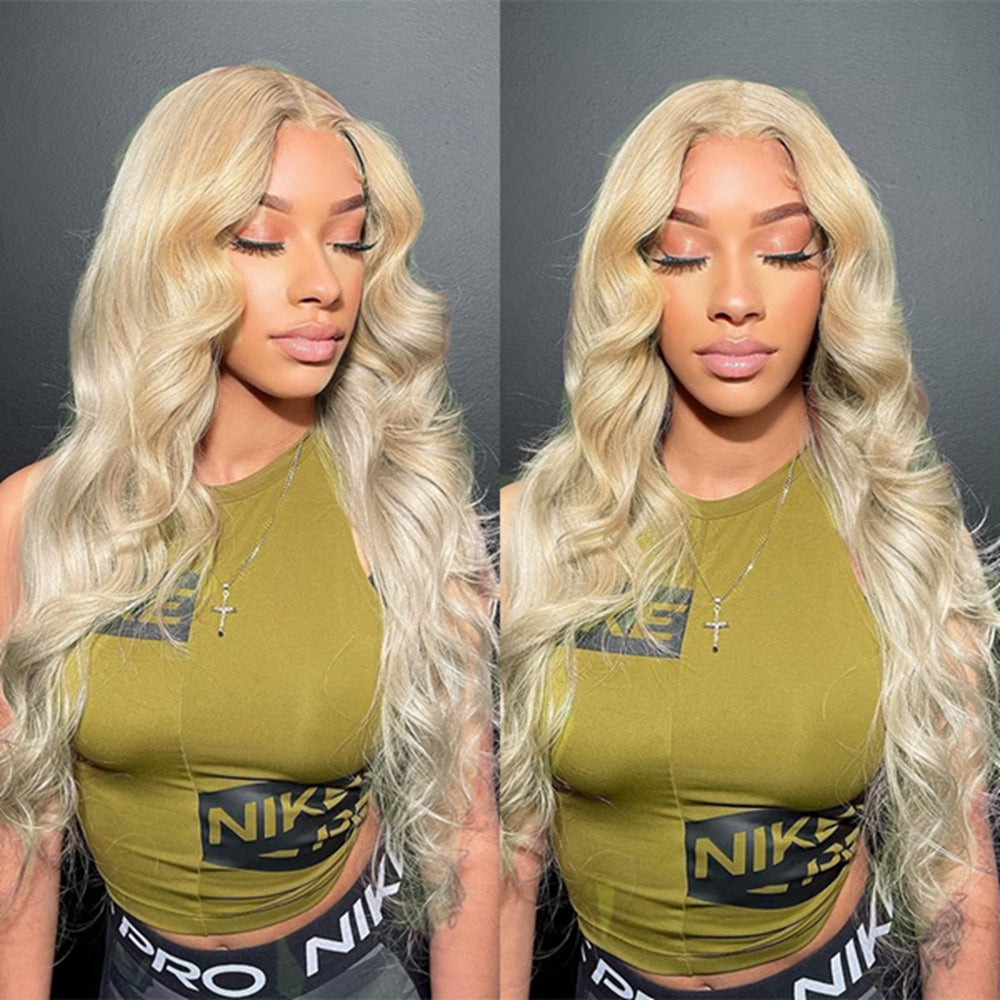 #613 Blonde Human Hair Transparent Lace Body Wave Full Lace Wig