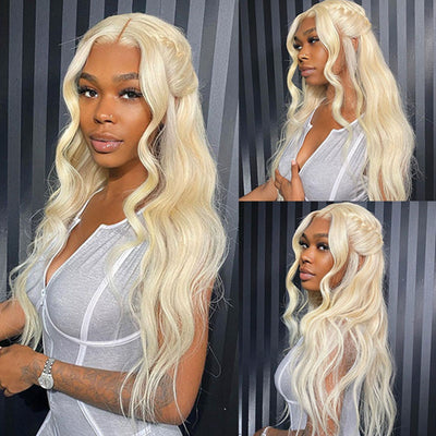 #613 Blonde Human Hair Transparent Lace Body Wave Full Lace Wig