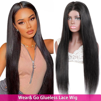 Pre Cut HD Lace Wig Pre Plucked Glueless Straight Human Hair Wigs For Black Women