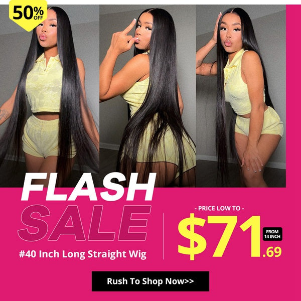 40 Inch Long Straight Human Hair Wigs 4x4 Lace Closure Wigs For Black Women